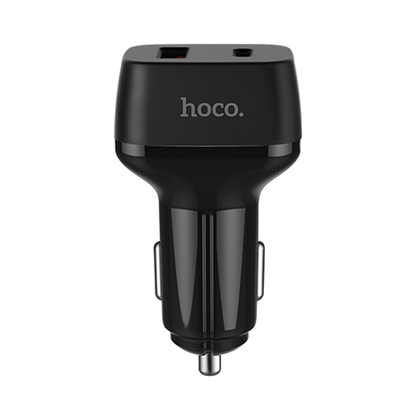 CARGADOR HOCO PARA AUTO USB Y USB-C BLACK