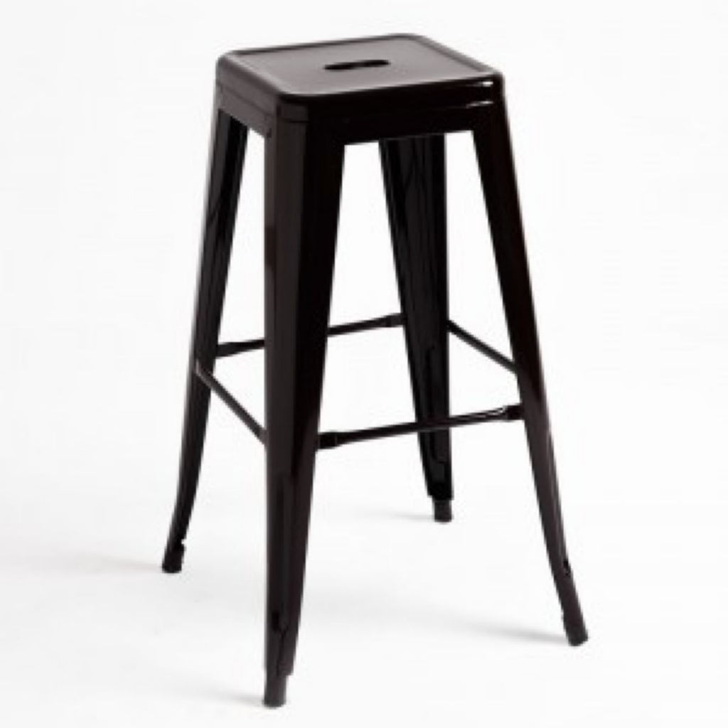 Banco Alto Tolix Negro – Apilable