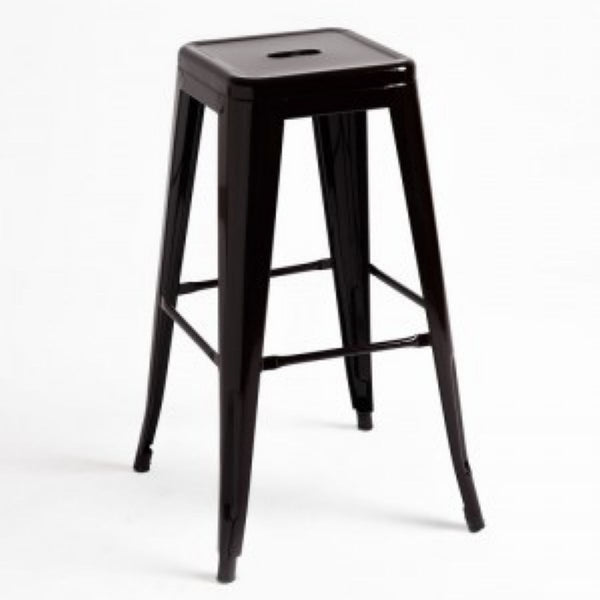Banco Alto Tolix Negro – Apilable