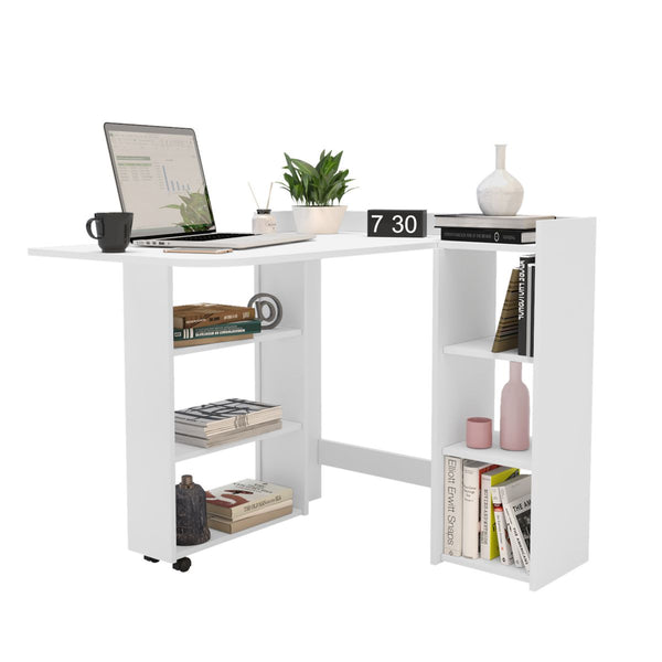 Fold-Down Corner Desk with Shelves MIDAS