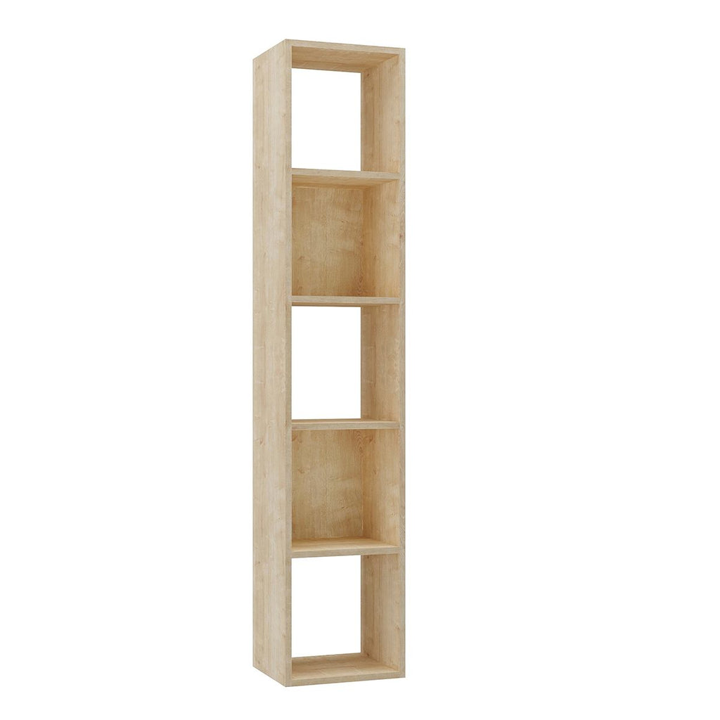 Morris 5-Niche Bookshelf - Wood Effect
