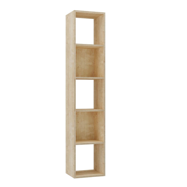 Morris 5-Niche Bookshelf - Wood Effect