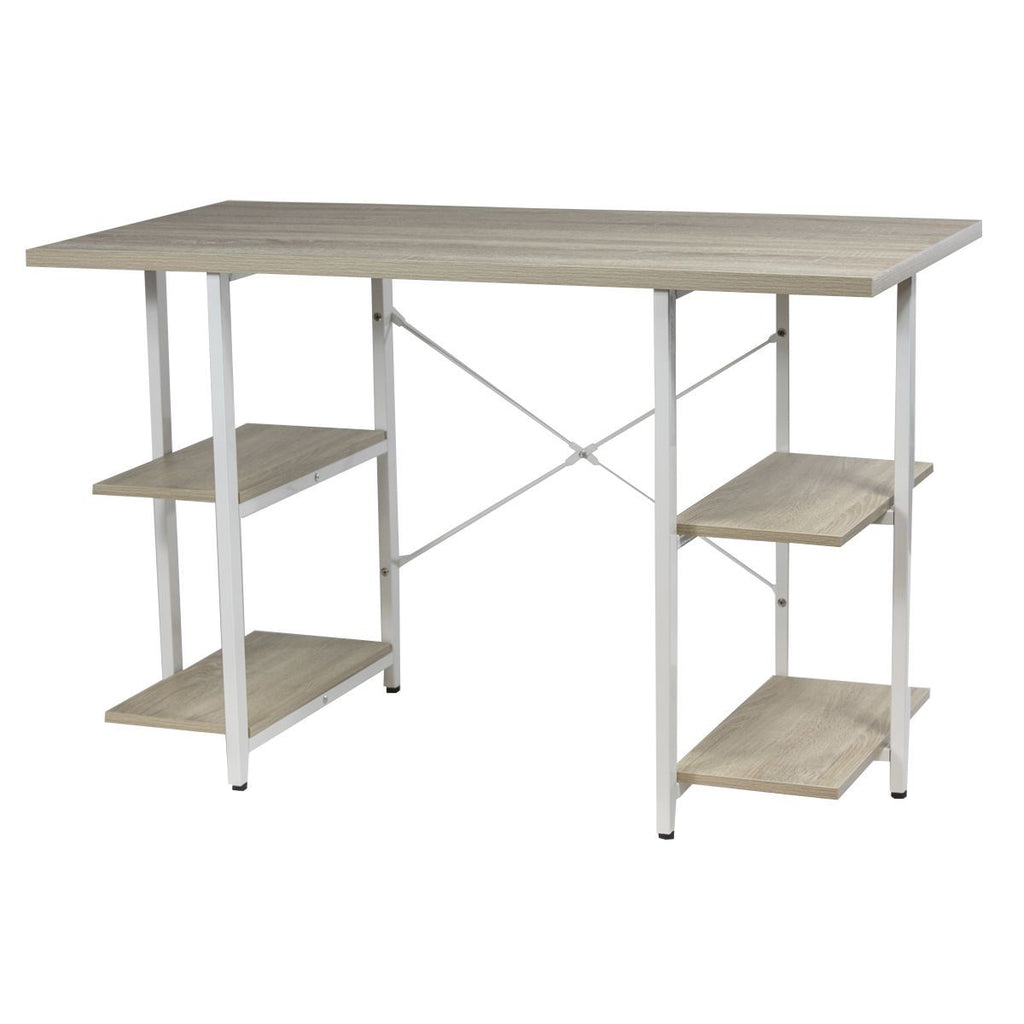 Escritorio con 4 Estantes Blanco/Madera