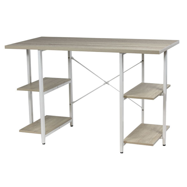 Escritorio con 4 Estantes Blanco/Madera