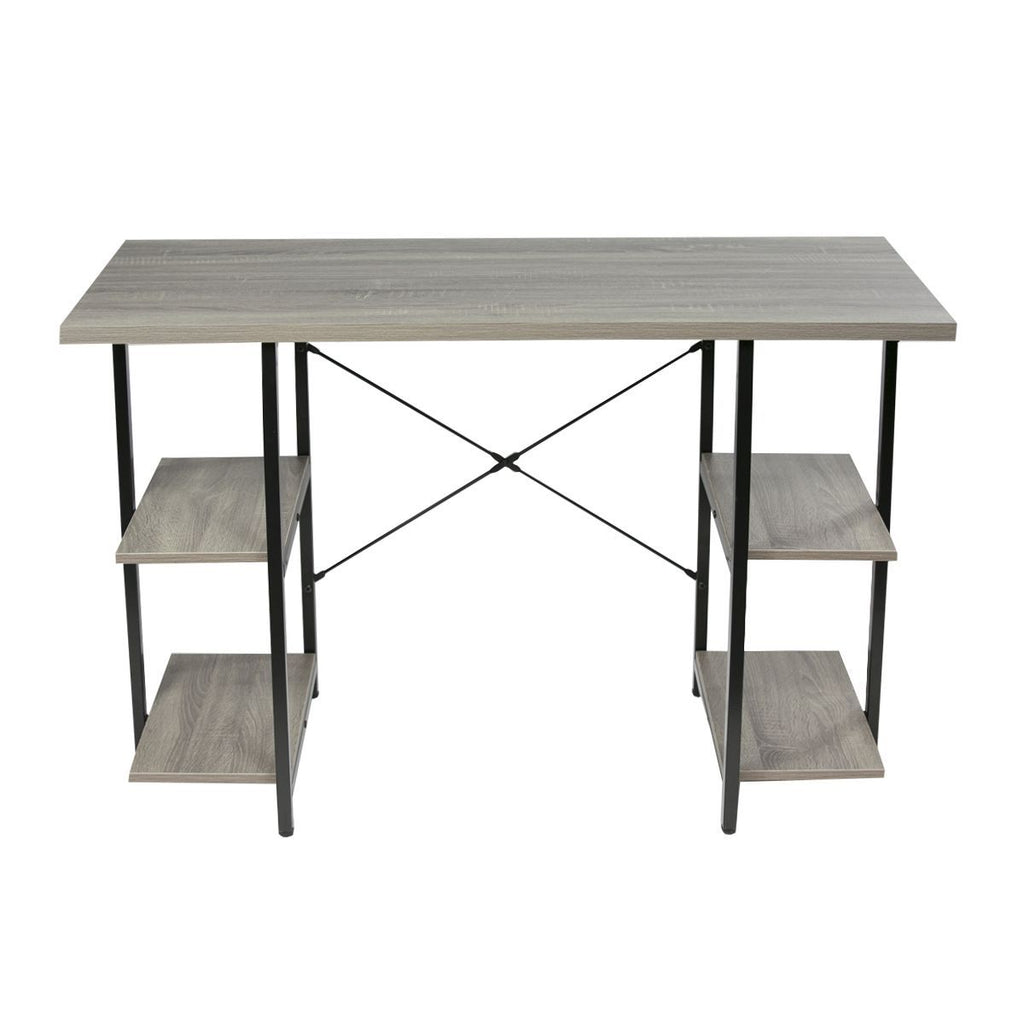 Desk 4 Shelves Black/Cement