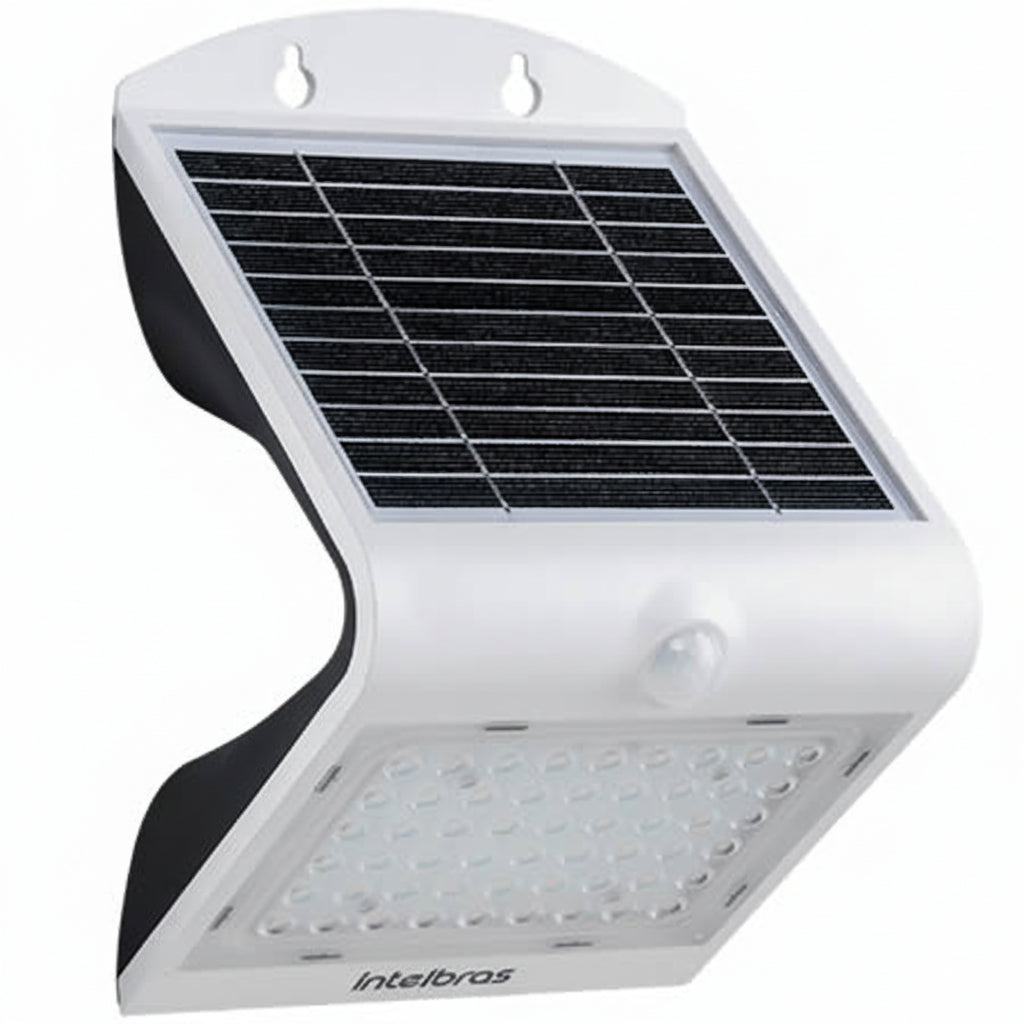 Farol LED Solar de Pared Intelbras – 500 lúmenes / Luz cálida y fría / Hasta 2 noches de autonomía