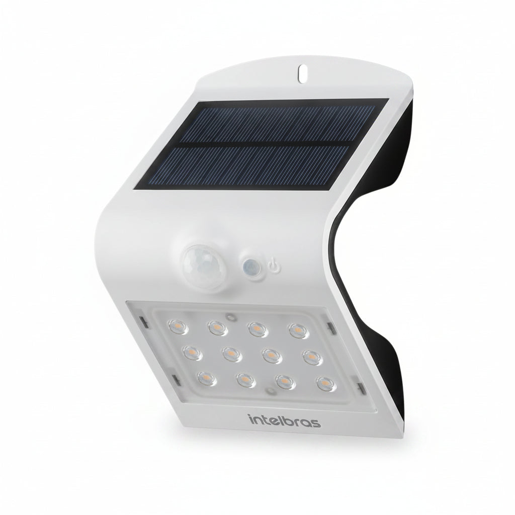 Farol LED Solar de Pared Intelbras – 220 lúmenes / Luz cálida / Hasta 3 noches de autonomía
