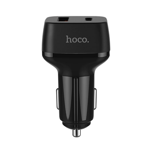 CARGADOR HOCO PARA AUTO USB Y USB-C BLACK